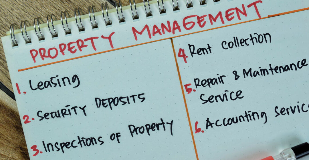 property management hand written list of services
