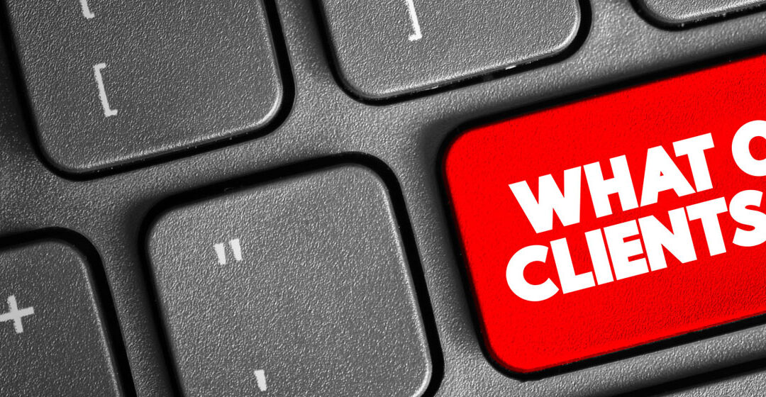 what our clients say computer key red
