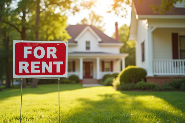 For Rent sign in front of homes