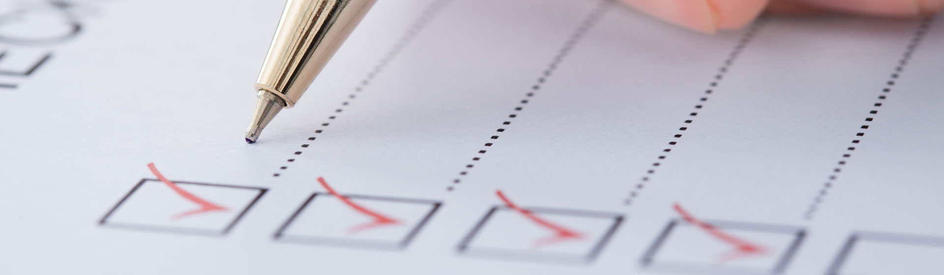 partially filled out checklist
