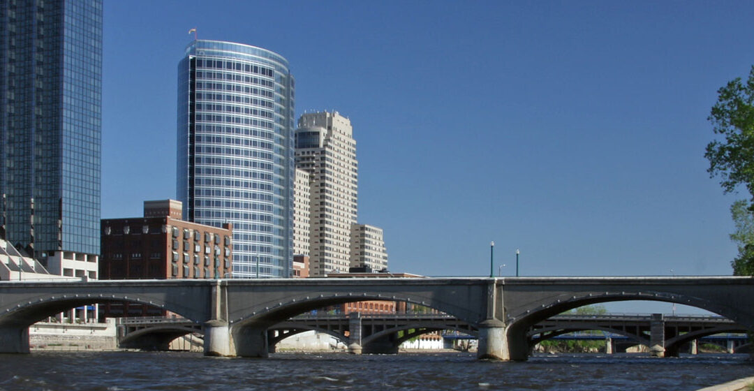 river view of downtown GR