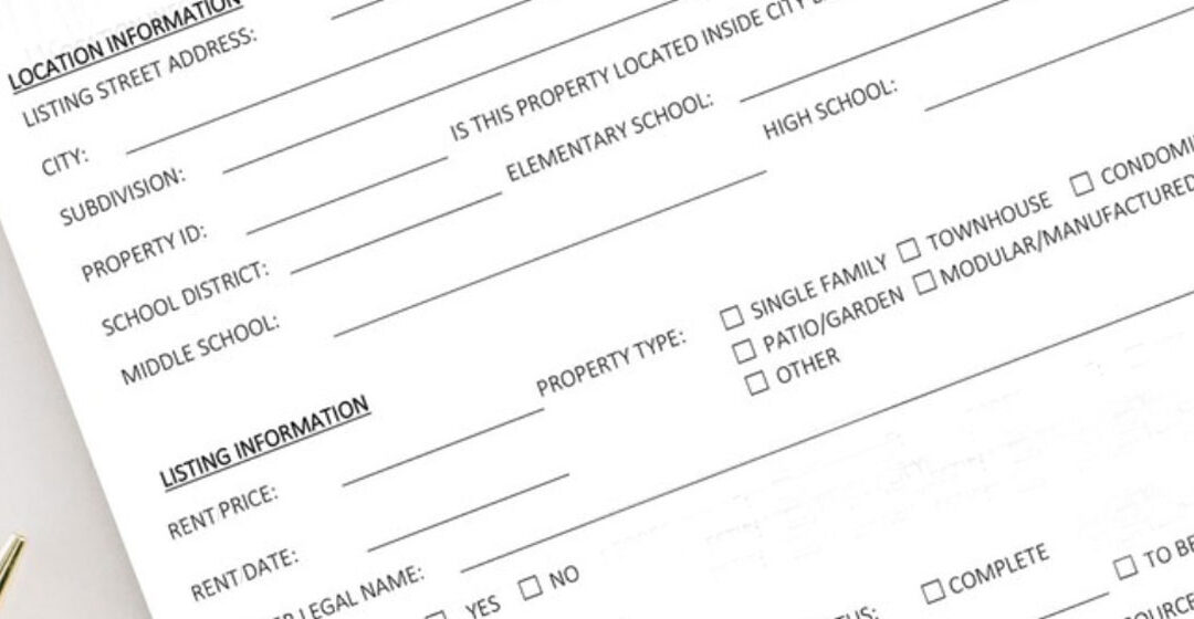 property listing form