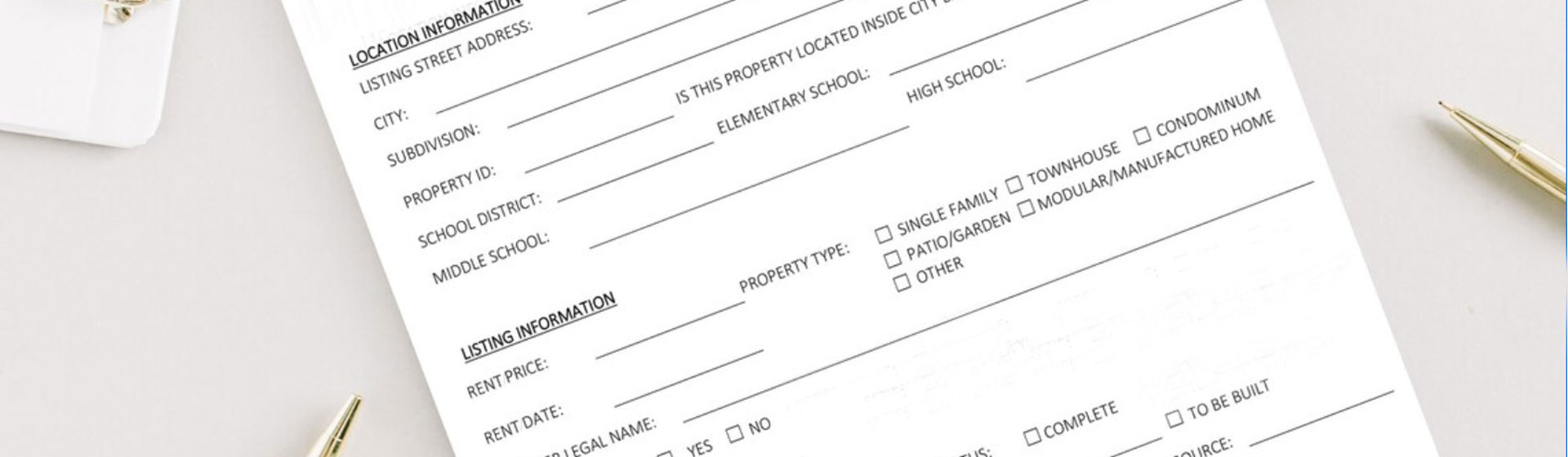 property listing form
